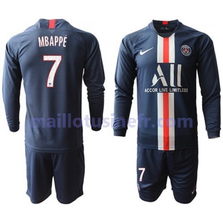 Maillot de Foot Paris Saint-Germain Mbappé 7 Domicile 2019-20 Manches Longues - Enfant Maillot de Foot Paris Saint-Germain Mbappé 7 Domicile 2019-20 Manches Longues - Enfant